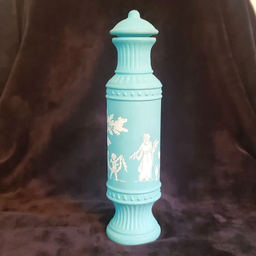 Vintage Avon Imitation Wedgwood Jasperware Greek Goddess Bottle Decanter 1970s
